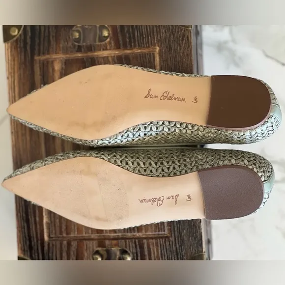 Sam Edelman Wanda Pointed Toe Flats in Light Gray