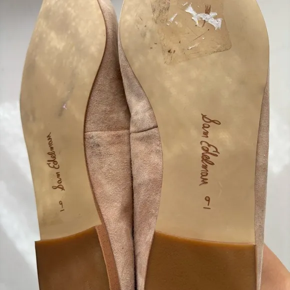 Sam Edelman Wanda Pointed Toe Flats Suede Nude Sz 9M