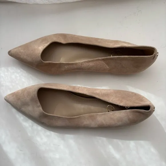 Sam Edelman Wanda Pointed Toe Flats Suede Nude Sz 9M