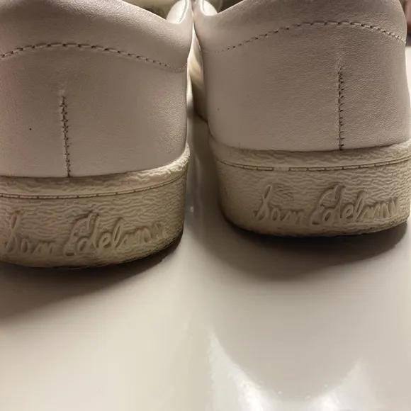SAM Edelman white leather slip on loafers casual comfort SIZE 7 GUC