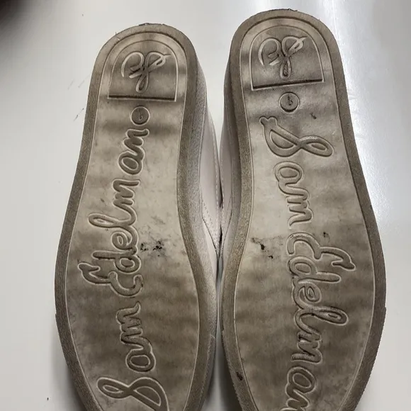 SAM Edelman white leather slip on loafers casual comfort SIZE 7 GUC