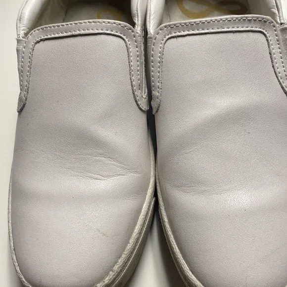 SAM Edelman white leather slip on loafers casual comfort SIZE 7 GUC