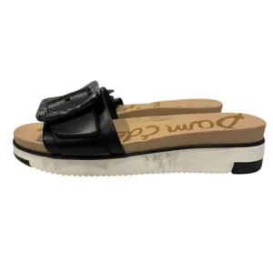 Sam Edelman Women's Black Leather Ariane‎ Slide Buckle Sandal Size 7.5
