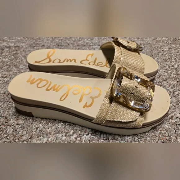 Sam Edelman Women's Eggshell Ariane Slide Sandals
