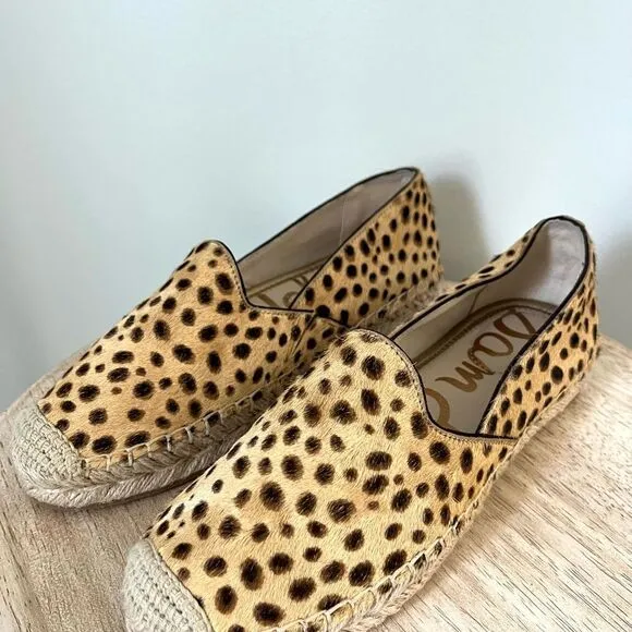 Sam Edelman Kesia Espadrilles in Leopard with Jute Soles Size 6 NWOB