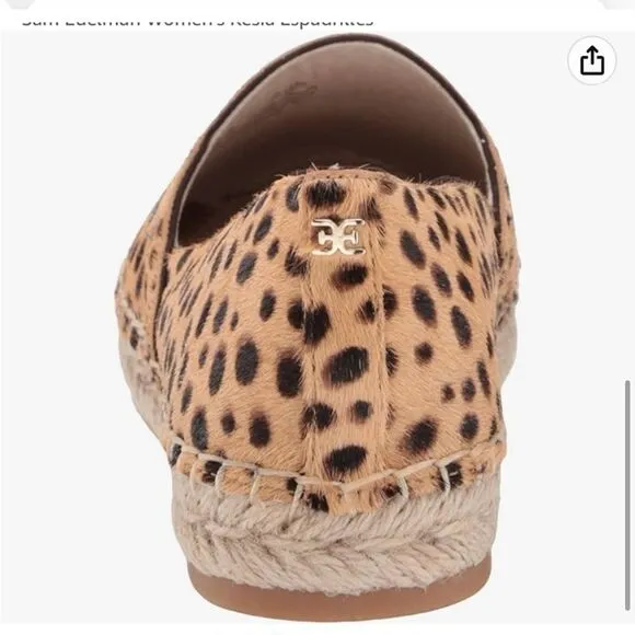 Sam Edelman Kesia Espadrilles in Leopard with Jute Soles Size 6 NWOB