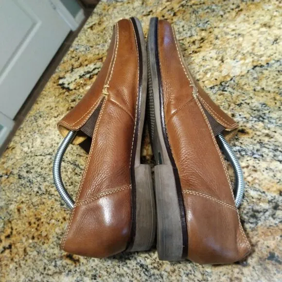 Sandro Men's Slip On Loafers 9 D Tan Soft Leather Made In Brazil Nice!