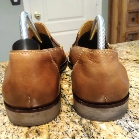 Sandro Men's Slip On Loafers 9 D Tan Soft Leather Made In Brazil Nice!