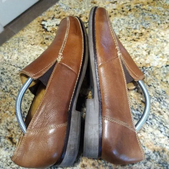 Sandro Men's Slip On Loafers 9 D Tan Soft Leather Made In Brazil Nice!