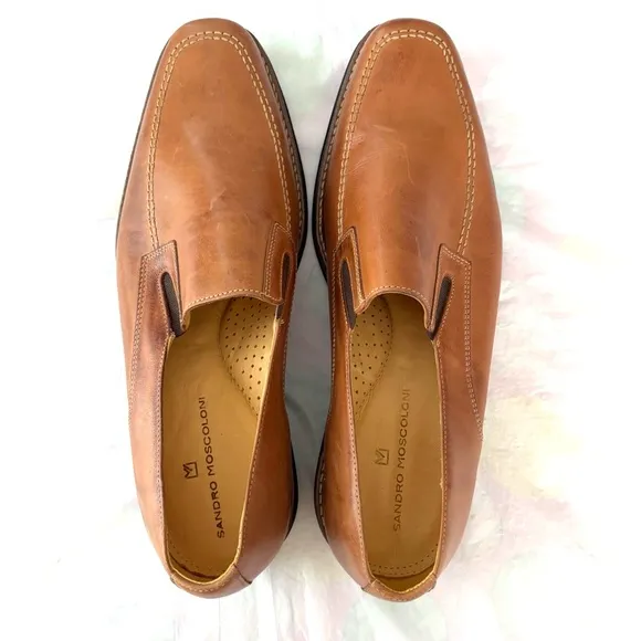 Sandro Moscoloni Tan Leather Venetian Loafer SZ 14 D NWT