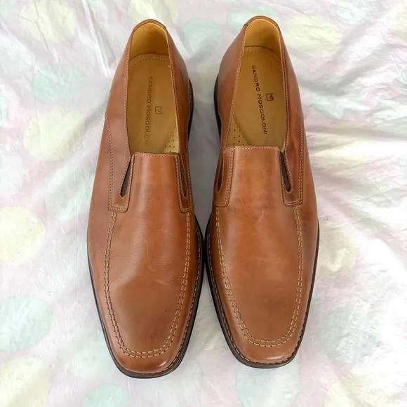 Sandro Moscoloni Tan Leather Venetian Loafer SZ 14 D NWT