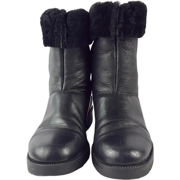 Santana Canada soft leather boots with fur trim Size 8