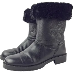 Santana Canada soft leather boots with fur trim Size 8