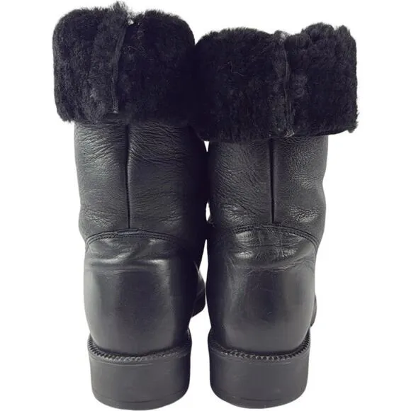 Santana Canada soft leather boots with fur trim Size 8