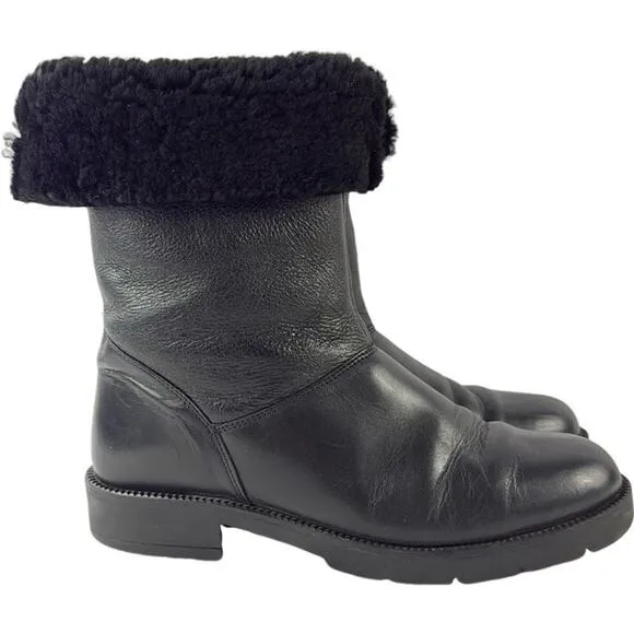 Santana Canada soft leather boots with fur trim Size 8
