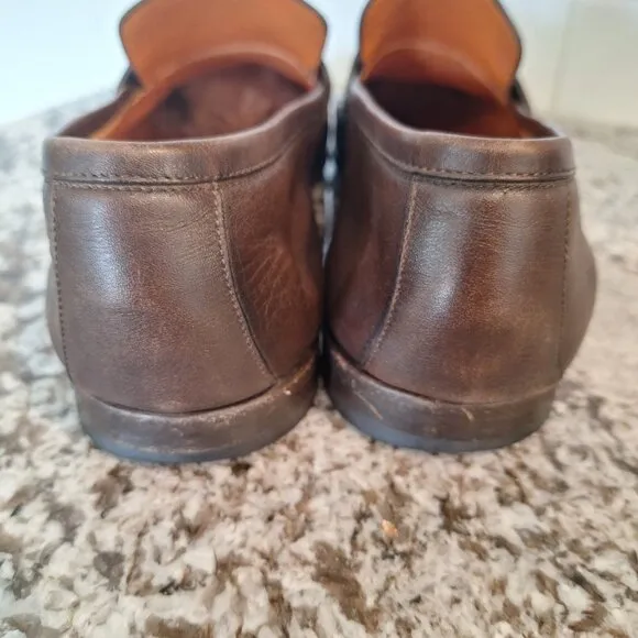 Santoni Brown Leather Loafers size 11D