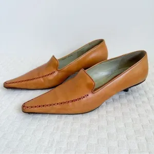 Santoni Made in Italy Leather Loafers Womens Size 9