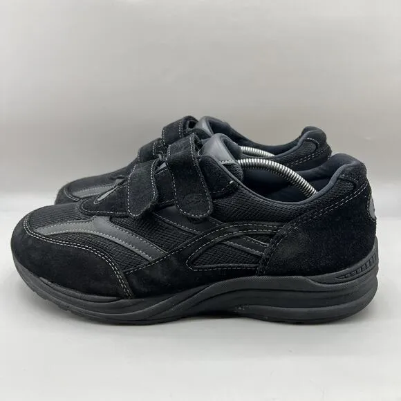 SAS JV Mesh Sneakers Men Size 12.5 WW Wide Black Suede Hook &amp; Loop Comfort Shoes