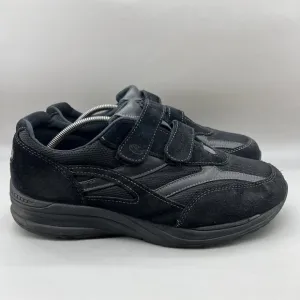 SAS JV Mesh Sneakers Men Size 12.5 WW Wide Black Suede Hook &amp; Loop Comfort Shoes