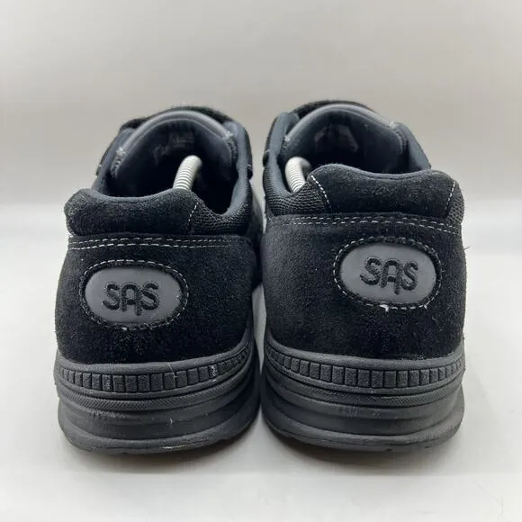SAS JV Mesh Sneakers Men Size 12.5 WW Wide Black Suede Hook &amp; Loop Comfort Shoes