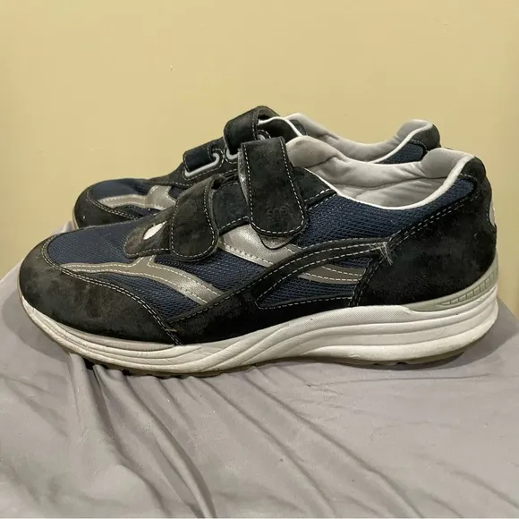 SAS JV Mesh Stabilizer Leather Sneakers, Grey   Blue, Men's 13 WW Wide No Insole