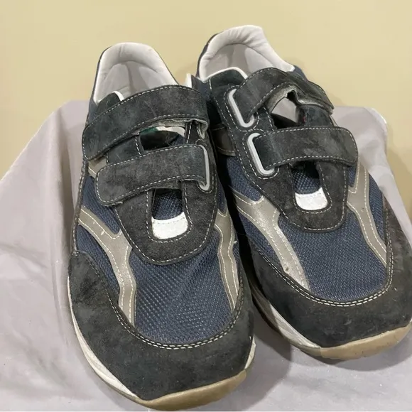 SAS JV Mesh Stabilizer Leather Sneakers, Grey   Blue, Men's 13 WW Wide No Insole