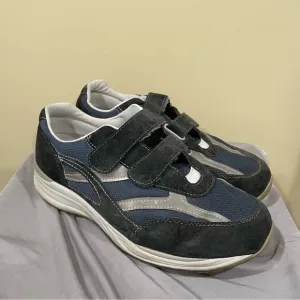 SAS JV Mesh Stabilizer Leather Sneakers, Grey   Blue, Men's 13 WW Wide No Insole