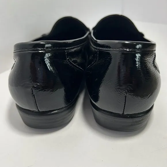 SAS Patent Leather Black Slip on Comfort Loafers size 9 Wide