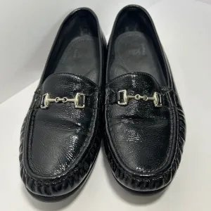 SAS Patent Leather Black Slip on Comfort Loafers size 9 Wide
