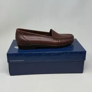 SAS Savvy Loafers Womens 7.5 N Narrow Brown Leather Casual Office Slip On Shoes