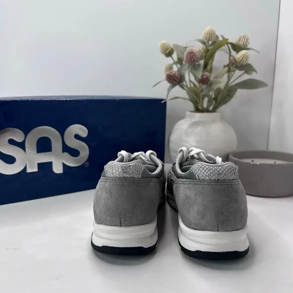 SAS Tour Mesh Lace Up Sneakers Comfort Shoe Plata Mix Gray Women 7.5N Tried On