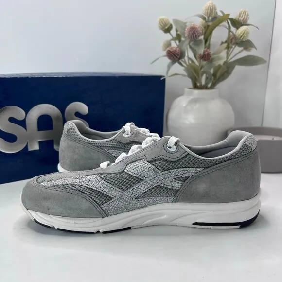 SAS Tour Mesh Lace Up Sneakers Comfort Shoe Plata Mix Gray Women 7.5N Tried On