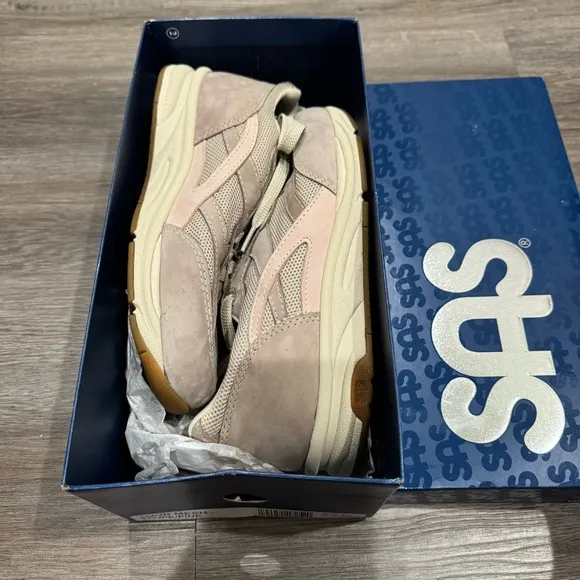 SAS Tour Mesh Taupe Pink Suede Comfort Ortho Walking Sneakers