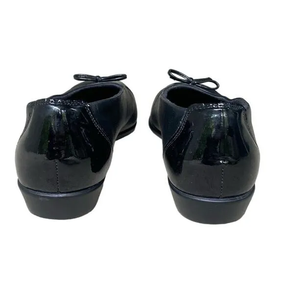SAS Tripad Coco Ballet Flat Size 8 Black Leather Bow Academia Twee Y2K Comfort