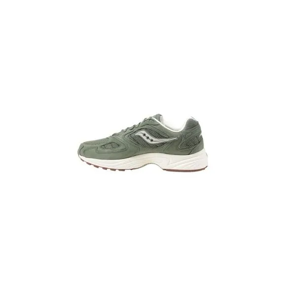 Saucony Rubber Sole Plain Leather Sneakers Men Green