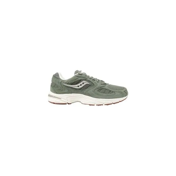 Saucony Rubber Sole Plain Leather Sneakers Men Green