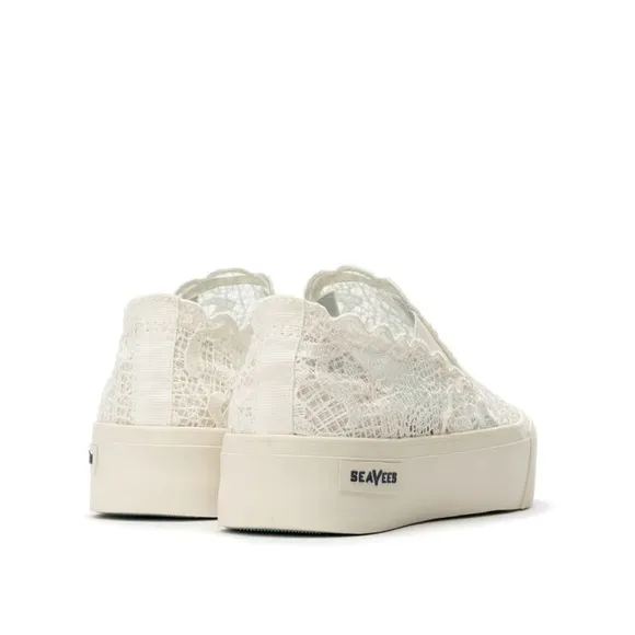SeaVees Baja Platform Lace Slip on Sneakers Cream 8.5