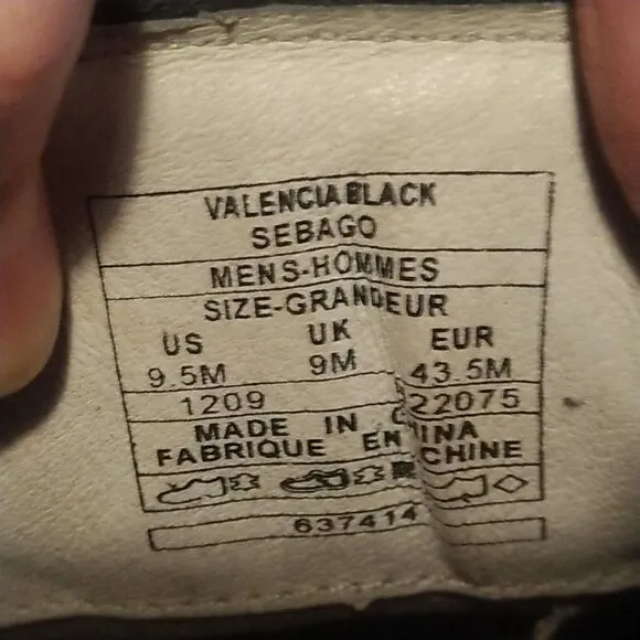 Sebago Valencia Black Men’s Lace Up Leather Oxford Loafers 822075 Sz 9.5 M