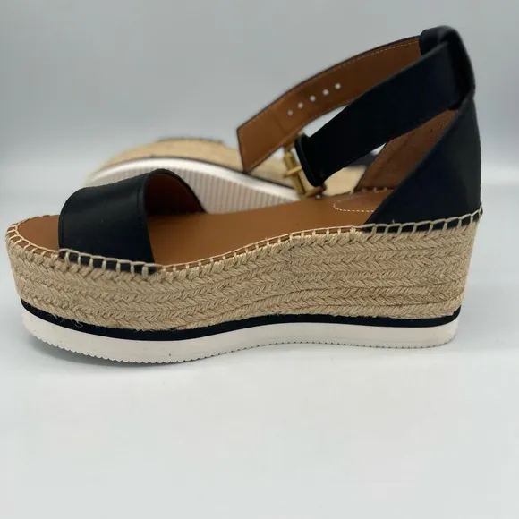SEE BY CHLOE BLACK GLYN FLATFORM ESPADRILLES
