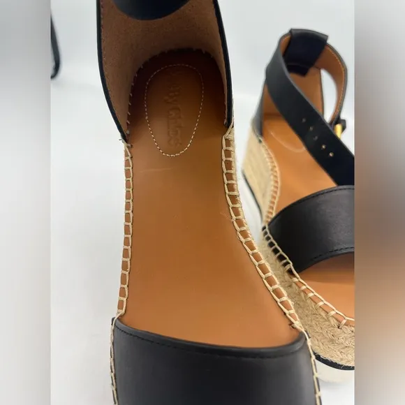 SEE BY CHLOE BLACK GLYN FLATFORM ESPADRILLES