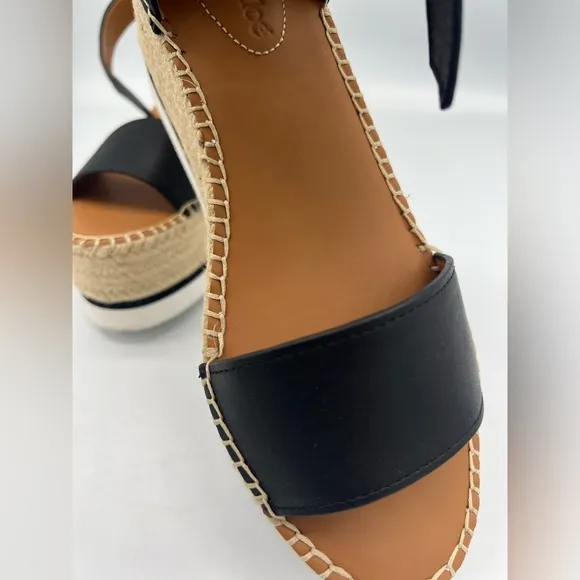 SEE BY CHLOE BLACK GLYN FLATFORM ESPADRILLES