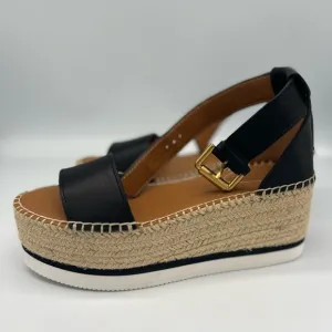 SEE BY CHLOE BLACK GLYN FLATFORM ESPADRILLES