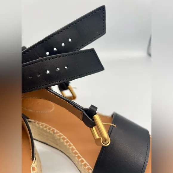 SEE BY CHLOE BLACK GLYN FLATFORM ESPADRILLES
