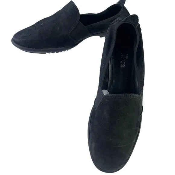 Sesto Meucci Admon Black Suede Comfort Loafer Elastic Stretch Made In Italy S 7