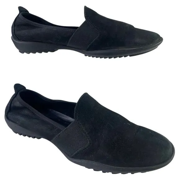 Sesto Meucci Admon Black Suede Comfort Loafer Elastic Stretch Made In Italy S 7