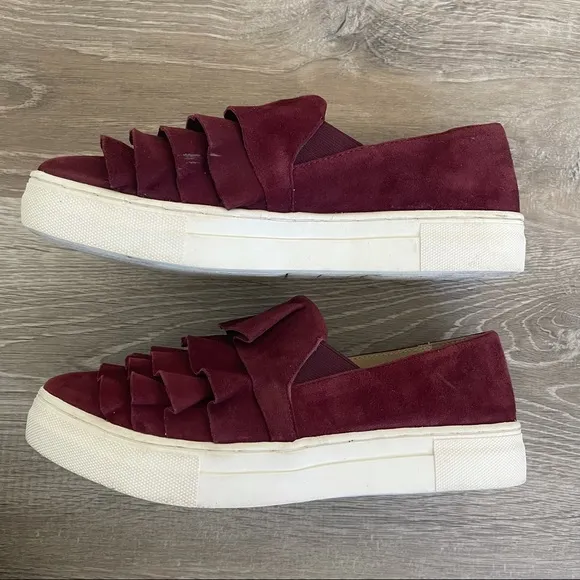 Seychelles Quake Maroon Platform Slip On Sneakers 7.5