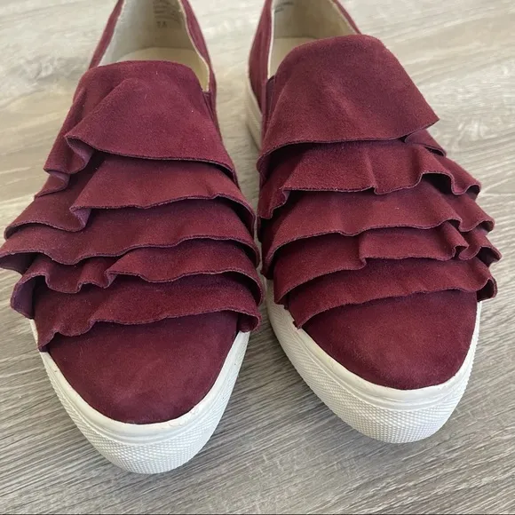 Seychelles Quake Maroon Platform Slip On Sneakers 7.5