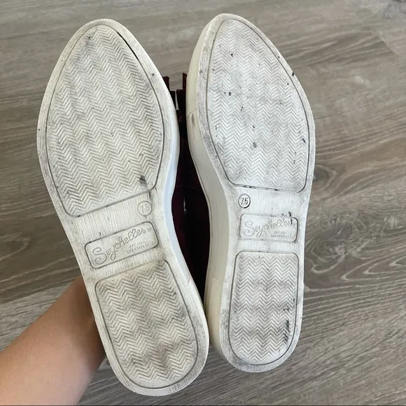 Seychelles Quake Maroon Platform Slip On Sneakers 7.5