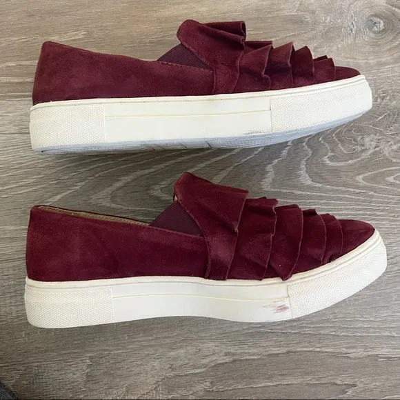 Seychelles Quake Maroon Platform Slip On Sneakers 7.5