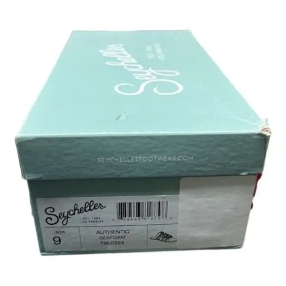 Seychelles Sandals 9 Green Leather Bright Slip on Seafoam Slides Strappy Spring